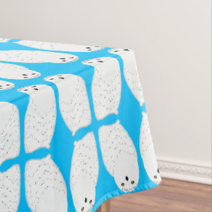 Modern glam snow owl tablecloth