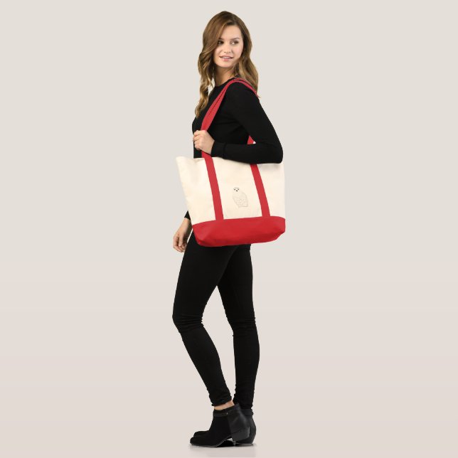 Modern glam snow owl tote bag (Front (Model))