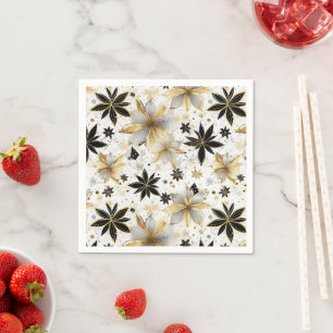 Modern Glam Starburst Flowers Napkin