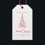 Modern Glam Trendy Red Christmas tree  Gift Tags<br><div class="desc">Modern Trendy red Christmas tree Gift tag</div>
