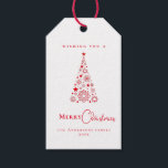 Modern Glam Trendy Red Christmas tree  Gift Tags<br><div class="desc">Modern Trendy red Christmas tree Gift tag</div>