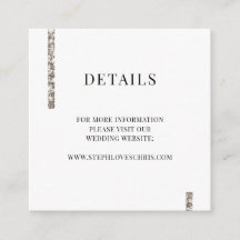 Modern Glam Wedding Reception Enclosure Card