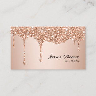 Modern glamor ORANGE Rose Gold Glitzer sinks Business Card