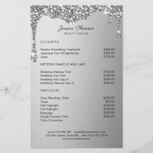 Modern glamor Silver Glitzer sinks Flyer