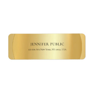 Modern Glamour Faux Gold Elegant Return Address