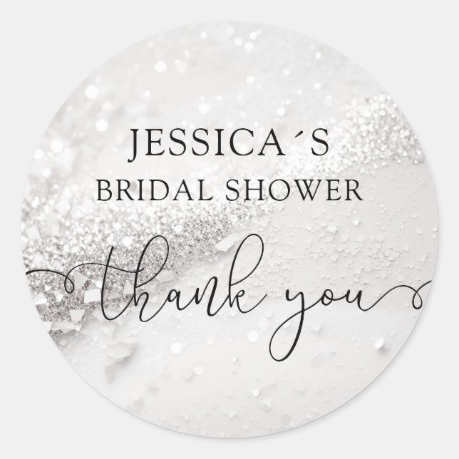 Modern Glamour Glitter  Classic Round Sticker (Front)