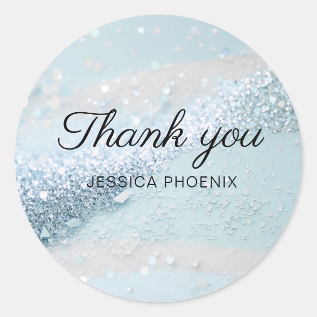 Modern Glamour Glitter  Classic Round Sticker (Front)