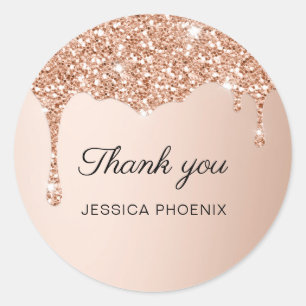 Modern Glamour Glitter Classic Round Sticker