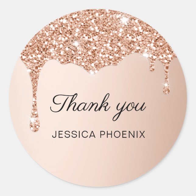 Modern Glamour Glitter  Classic Round Sticker (Front)