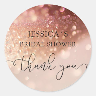 Modern Glamour Glitter Classic Round Sticker