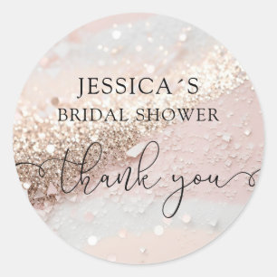 Modern Glamour Glitter Classic Round Sticker