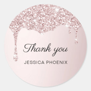 Modern Glamour Glitter  Classic Round Sticker