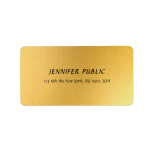Modern Glamour Gold Elegant Golden Design Address Label