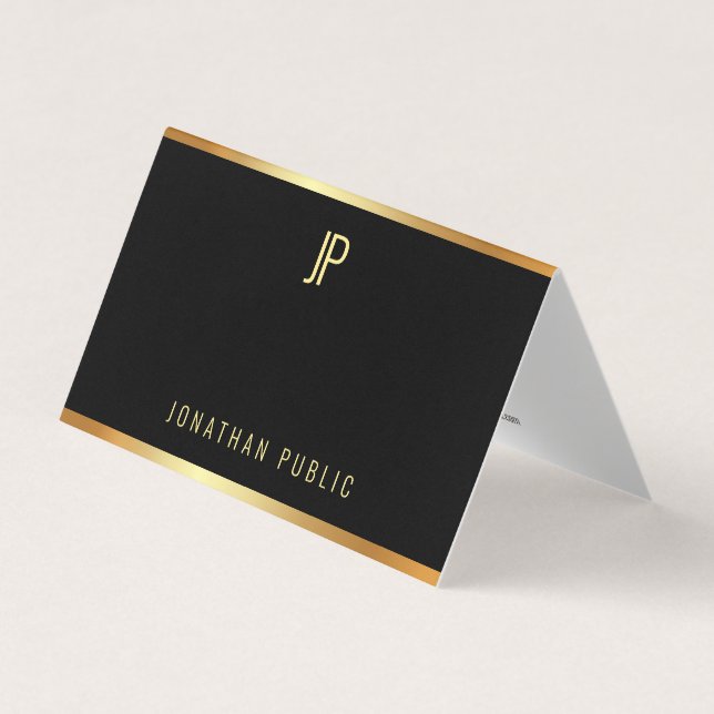 Modern Glamour Gold Elegant Professional Template Business Card (Front)