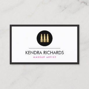 Modern Glamour Lipstick Trio Makeup Artist Business Card
