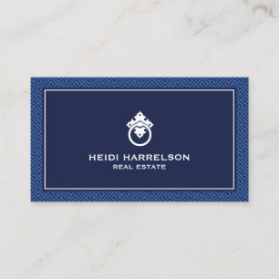 Modern Glamour Realtor, Real Estate Blue Business Card
