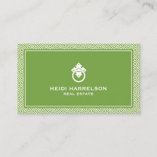 Modern Glamour Realtor, Real Estate Green Business Card