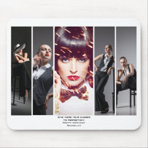 Modern Glamour Retro Style Portfolio Photo Collage Mouse Mat
