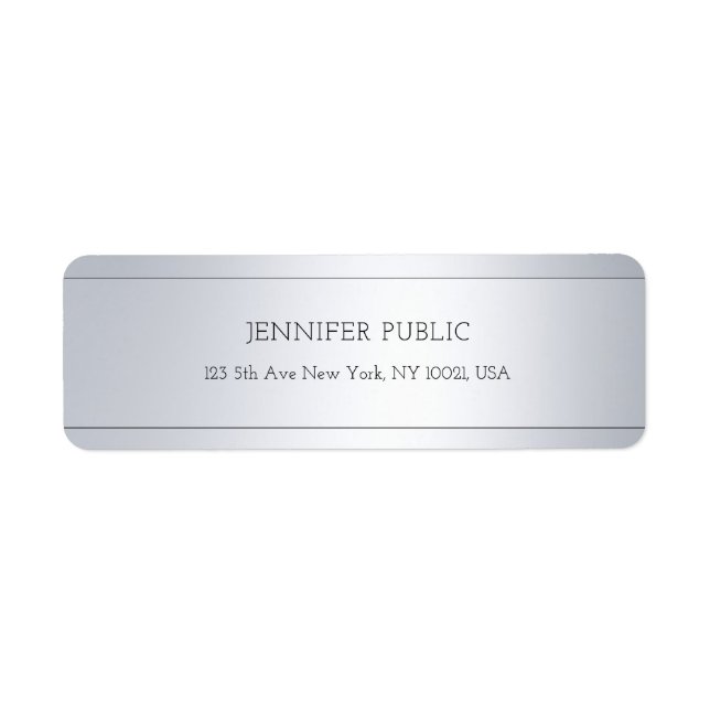 Modern Glamour Silver Creative Return Address (Front)