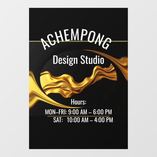 Modern Glamour Storefront: Achempong Fashion Hrs Window Cling (Sheet)