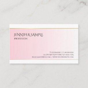 Modern Glamourous Design Pink Gold Simple Trendy Business Card
