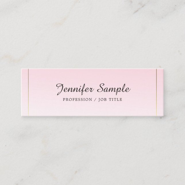 Modern Glamourous Design Trendy Pink Gold Luxury Mini Business Card (Front)