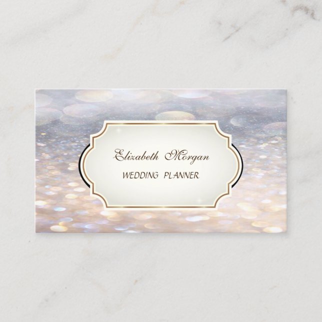 Modern Glamourous Elegant  Proffesional Bokeh Business Card (Front)