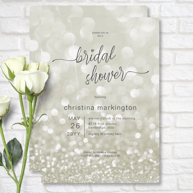 Modern Glamourous Gold Glitter Bridal Shower Invitation (Modern Glamourous Gold Glitter Bridal Shower Invitation)