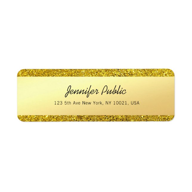 Modern Glamourous Gold Glitter Handwritten Script (Front)