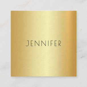 Modern Glamourous Gold Look Elegant Simple Templat Square Business Card