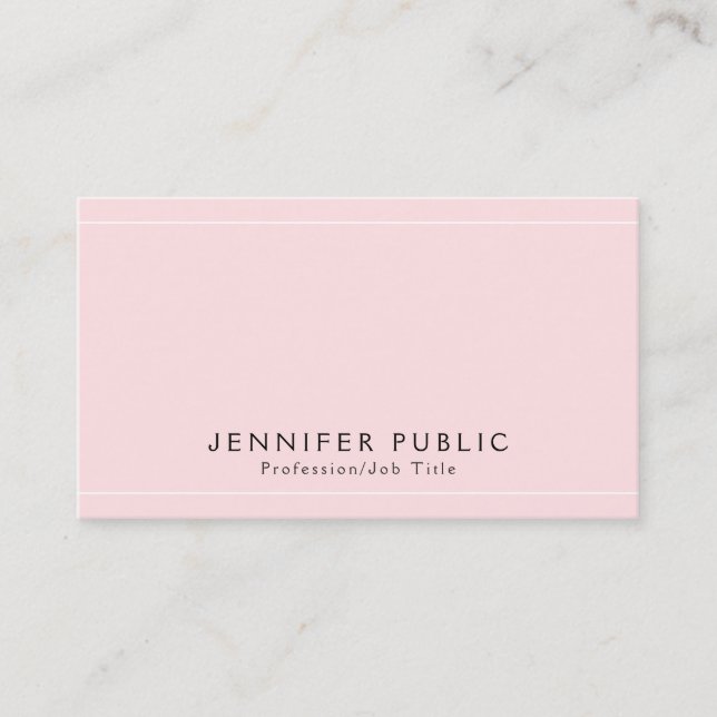 Modern Glamourous Plain Premium Silk Finish Luxury Business Card (Front)