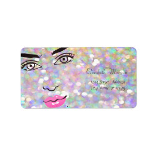 Modern Glamourous Stylish Colourful,Bokeh,Girl Fa Label