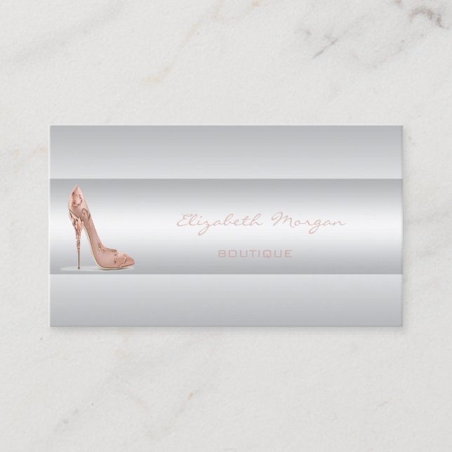 Modern Glamourous Stylish Elegant  -Heels Business Card (Front)