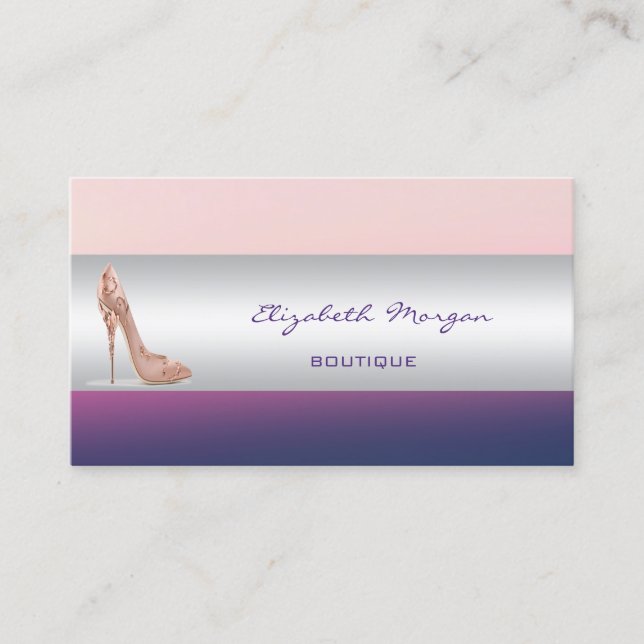 Modern Glamourous Stylish -Heels Business Card (Front)