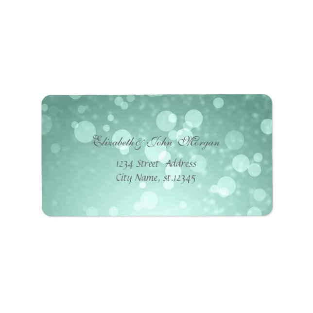 Modern Glamourous  Stylish Mint Greenl,Bokeh Label (Front)