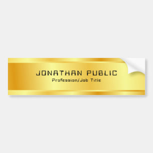 Modern Glamourous Template Faux Gold Custom Bumper Sticker