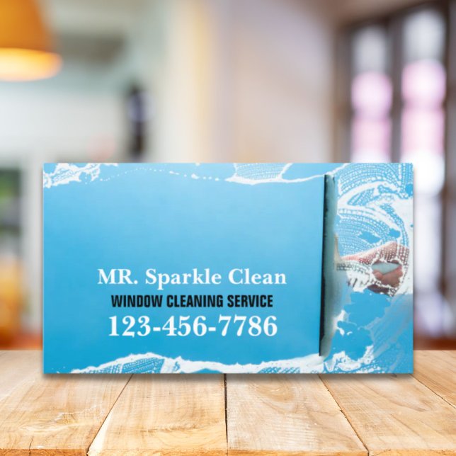 Modern Glass Squeegee Cleaner Window Cleaning  Business Card (Modern Glass Squeegee Cleaner Window Cleaning Business Card)