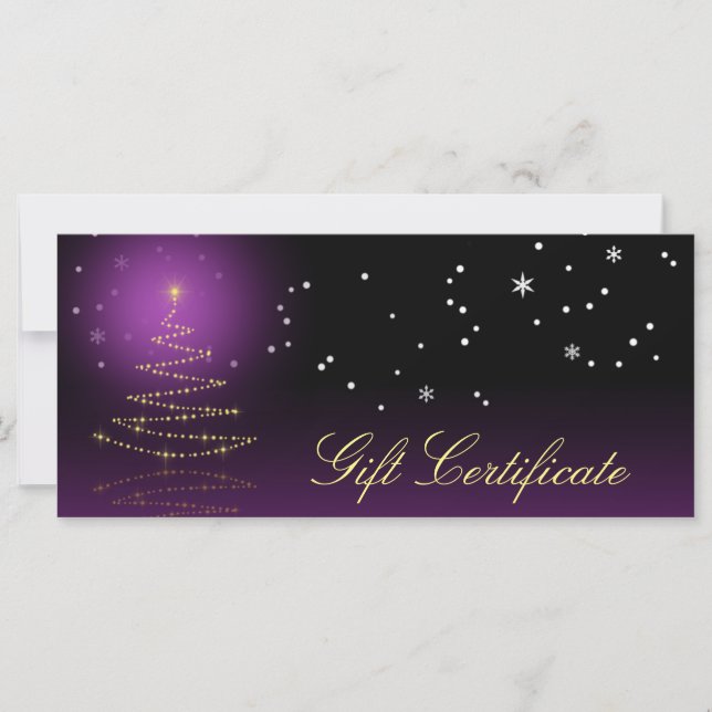 Modern Gleamy Christmas Tree Gift Card (Front)