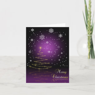 Modern Gleamy Christmas Tree Holiday Card