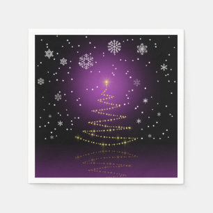 Modern Gleamy Christmas Tree Napkin