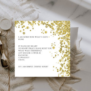 Modern Glitter and Diamonds I’m sorry apology Card