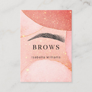 Modern Glitter Augenbrauen Visitenkarte Square Bus Business Card