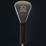 Modern glitter black and gold 60th birthday golf head cover<br><div class="desc">Modern glitter black and gold 60th birthday gift. Part of a elegant stylish collection.</div>