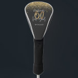 Modern glitter black and gold 60th birthday golf head cover<br><div class="desc">Modern glitter black and gold 60th birthday gift. Part of a elegant stylish collection.</div>