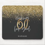 Modern glitter black and gold 60th birthday mouse mat<br><div class="desc">Modern glitter black and gold 60th birthday gift. Part of a elegant stylish collection.</div>