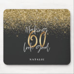Modern glitter black and gold 60th birthday mouse mat<br><div class="desc">Modern glitter black and gold 60th birthday gift. Part of a elegant stylish collection.</div>