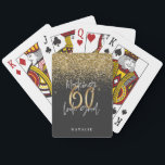 Modern glitter black and gold 60th birthday playing cards<br><div class="desc">Modern glitter black and gold 60th birthday gift. Part of a elegant stylish collection.</div>