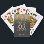 Modern glitter black and gold 60th birthday playing cards<br><div class="desc">Modern glitter black and gold 60th birthday gift. Part of a elegant stylish collection.</div>