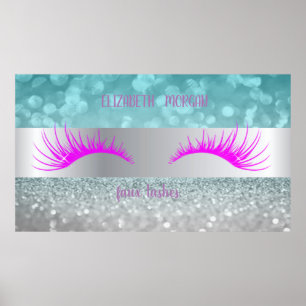Modern Glitter  Bokeh,Stripe,Faux Lashes Poster