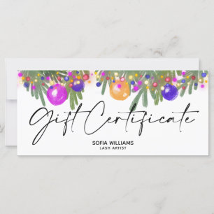 Modern Glitter Christmas Wreath Gift Certificate